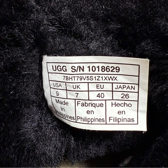 UGG Australia Black Suede Shearling Mid Calf Boots Women’s Size 9 - Picture 7 of 16